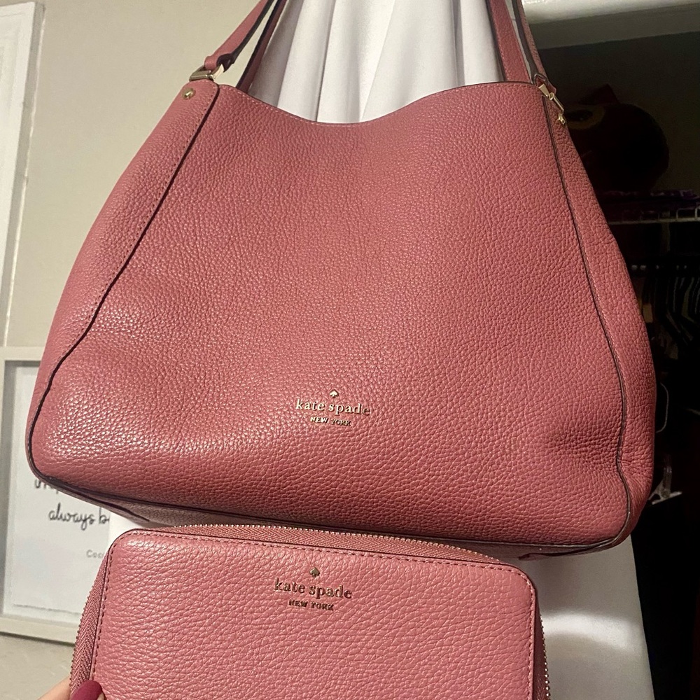 Kate Spade Rose Hobo Bag and Wallet